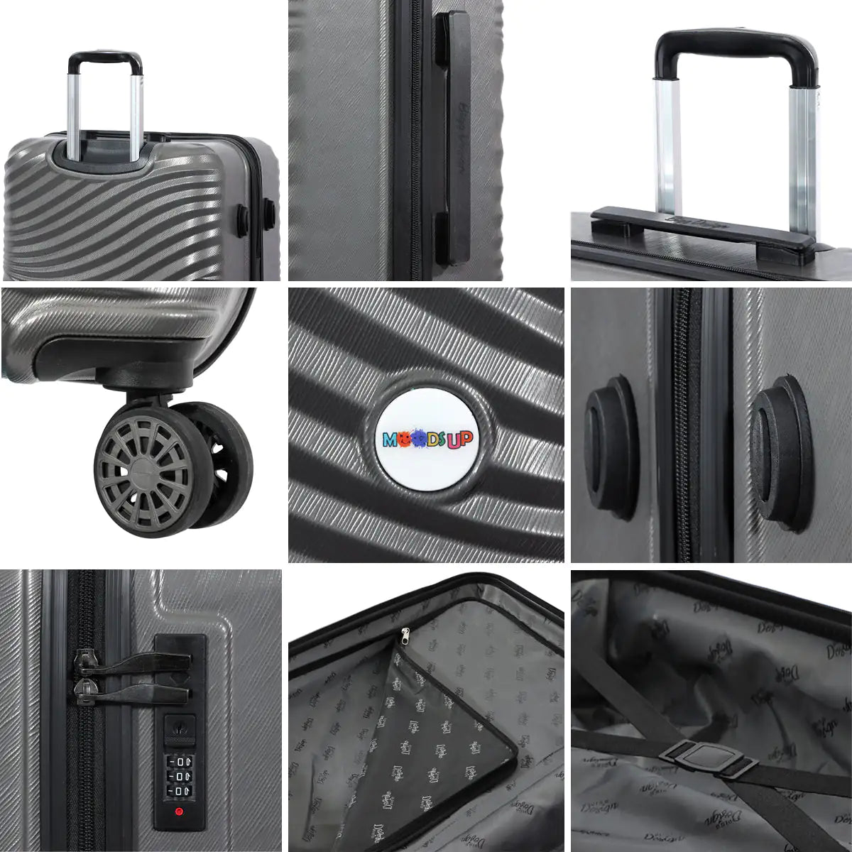 Biggdesign Moods Up Carry On Luggage, Antracite, 20-Inch - 6708876