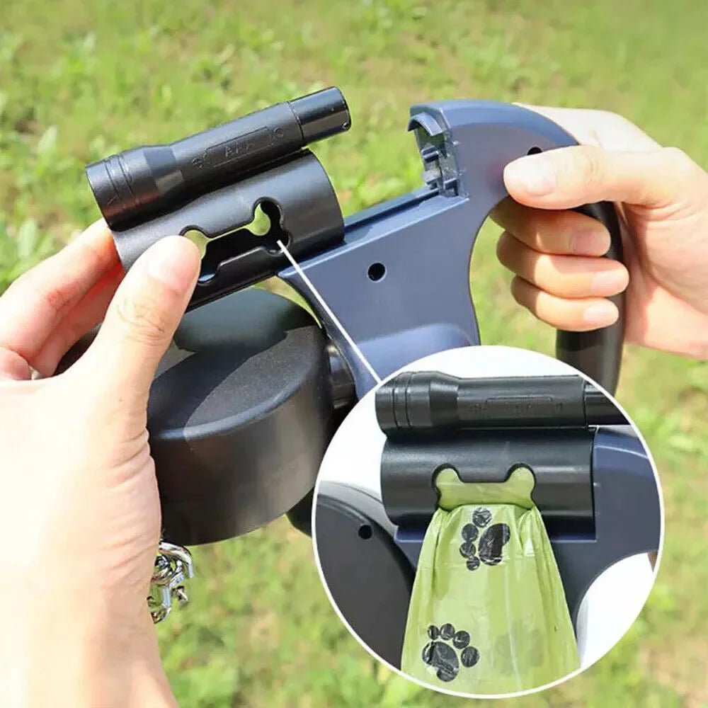 Lightweight double dog leash for travel and hiking