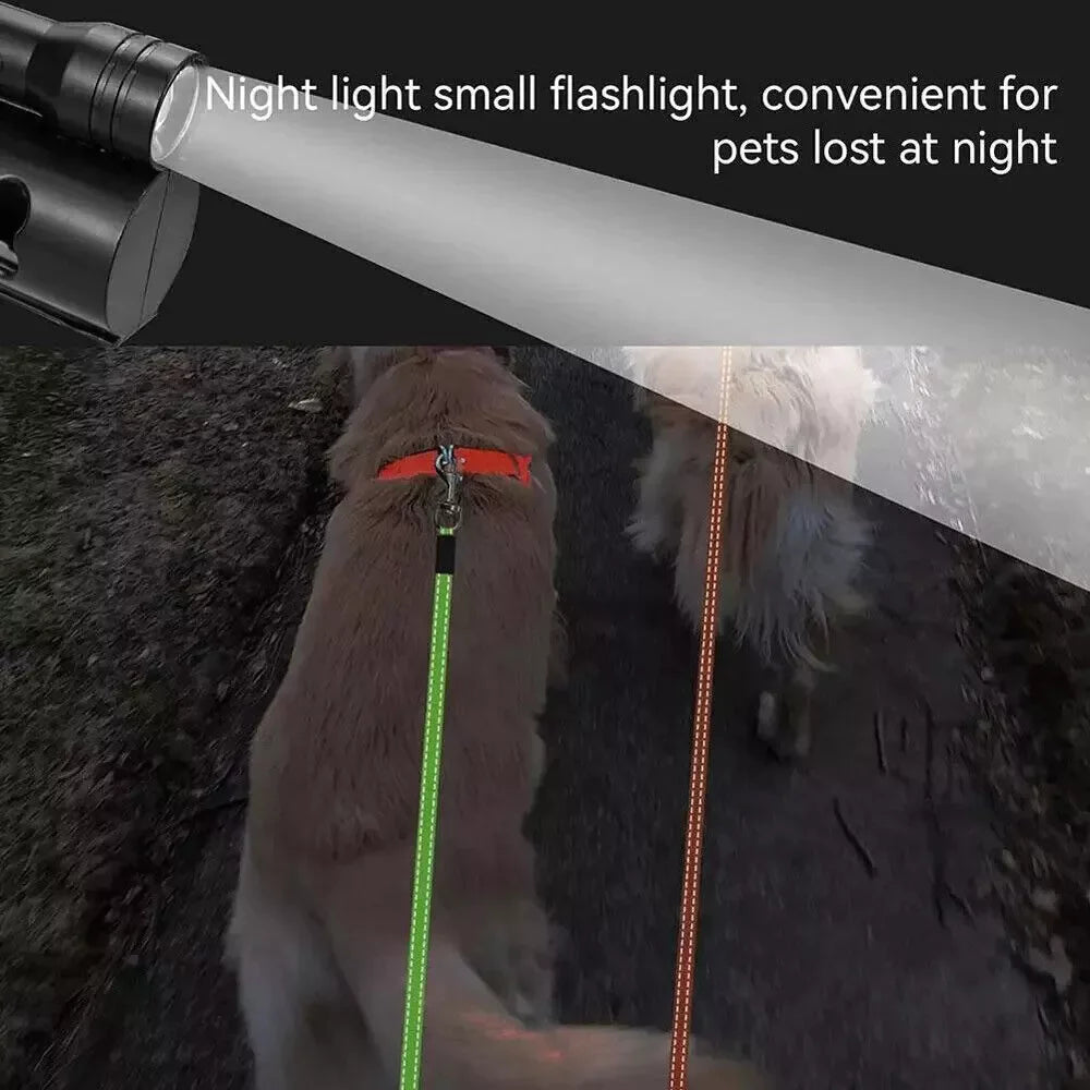 Dual Retractable Dog Leash for 2 Dogs – 360° Swivel, LED Light & Waste Bag Holder - Hot deals wave - 93712516