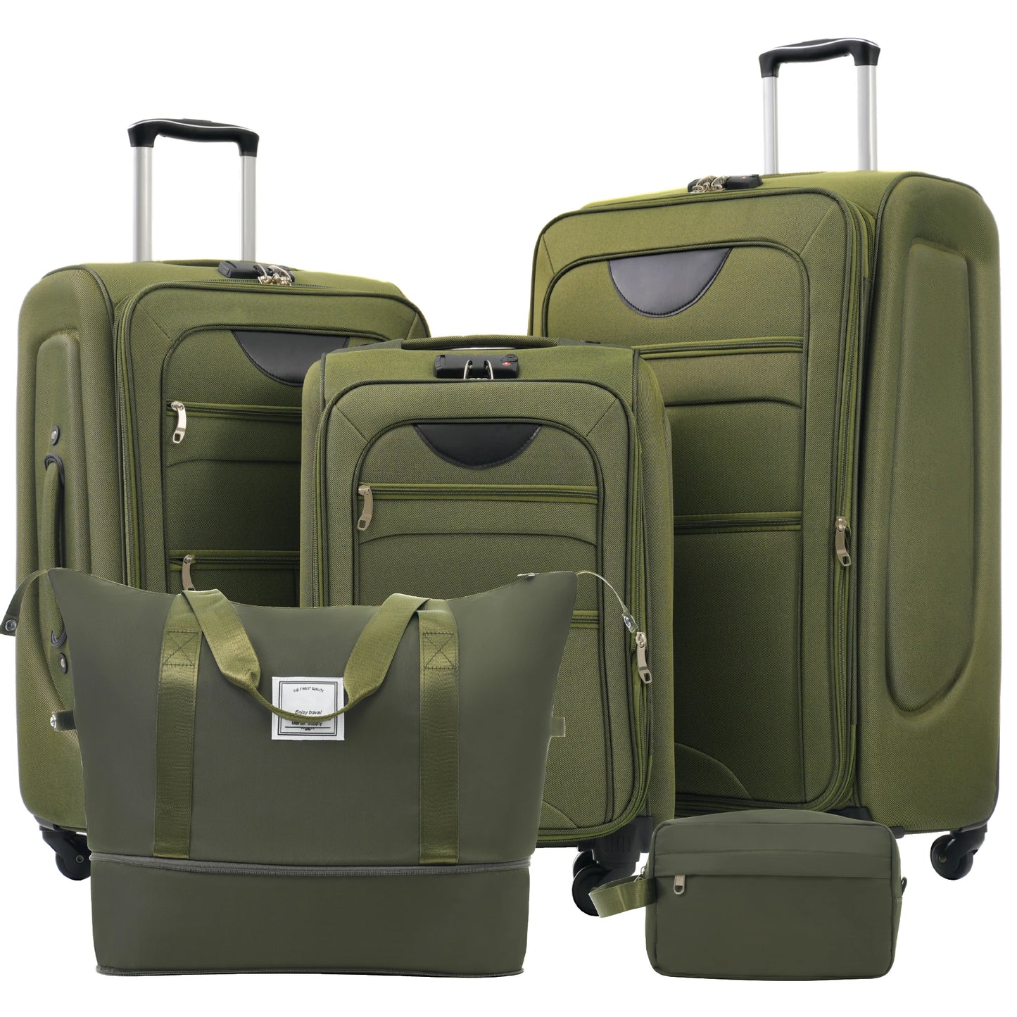 Softside Luggage Expandable Set Suitcase with Duffel Bag