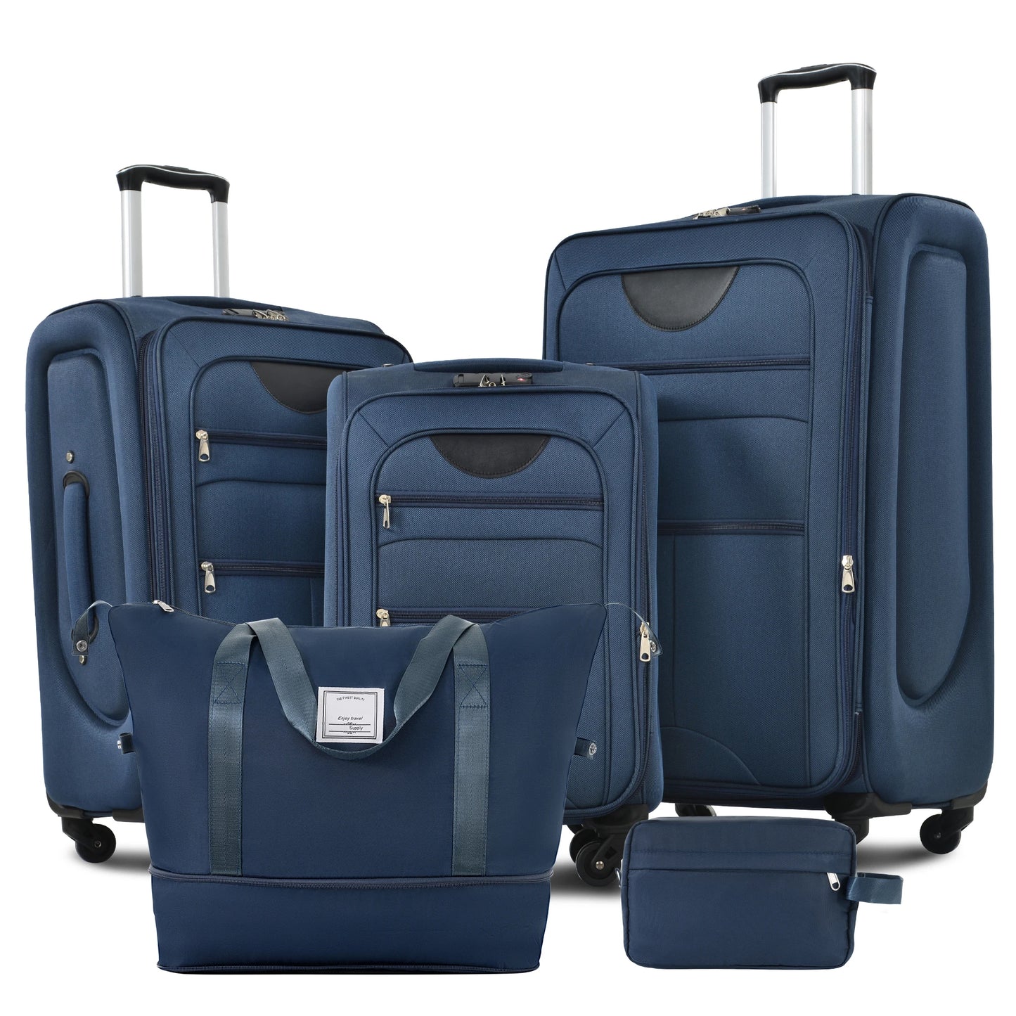 Softside Luggage Expandable Set Suitcase with Duffel Bag