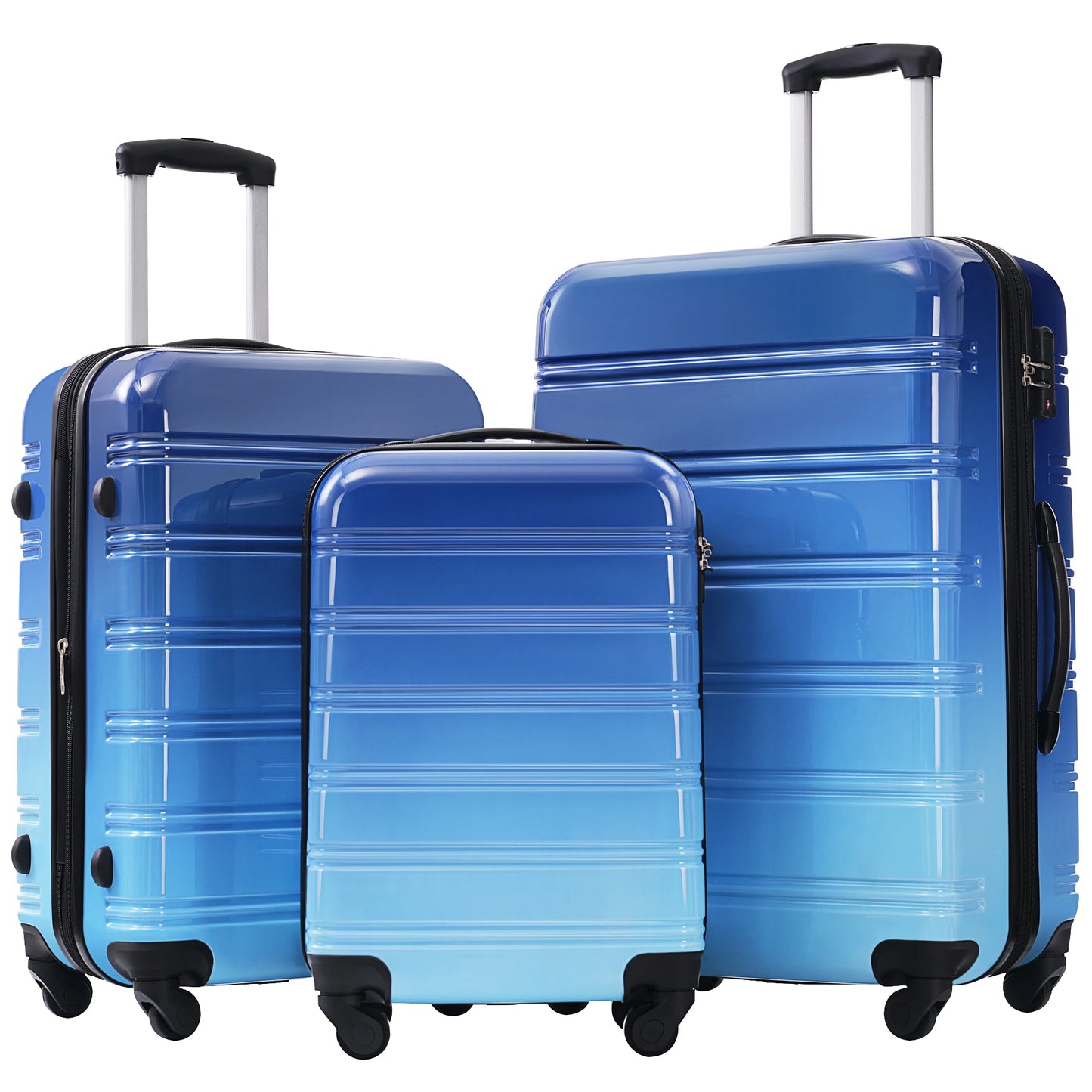 Hardshell Luggage Set Gradient Color Expandable Suitcase