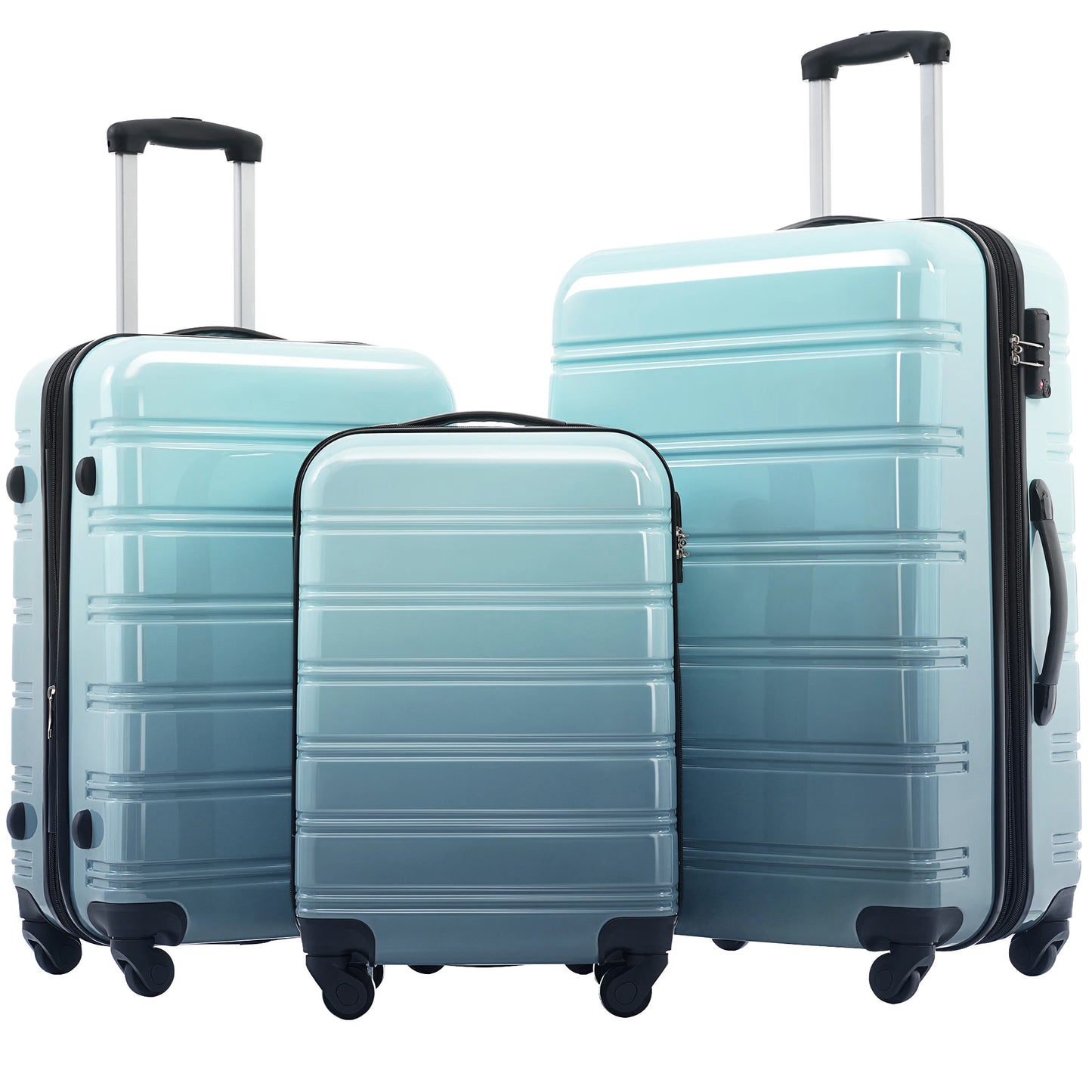Hardshell Luggage Set Gradient Color Expandable Suitcase
