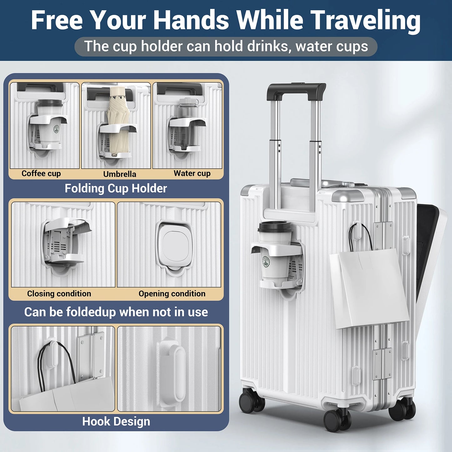 Airline Approved Carry On Luggage,Aluminum Framed