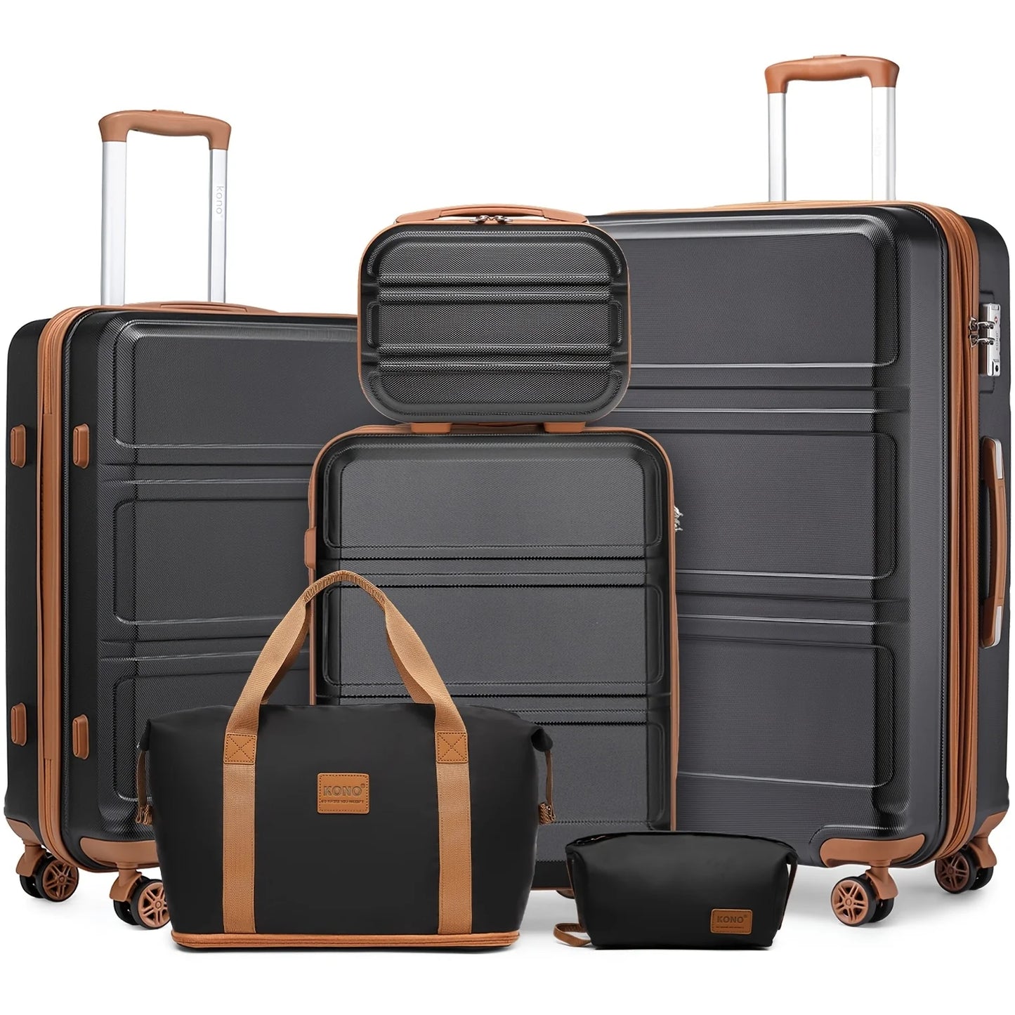 Kono Luxury 6-Piece Luggage Collection - Hardshell