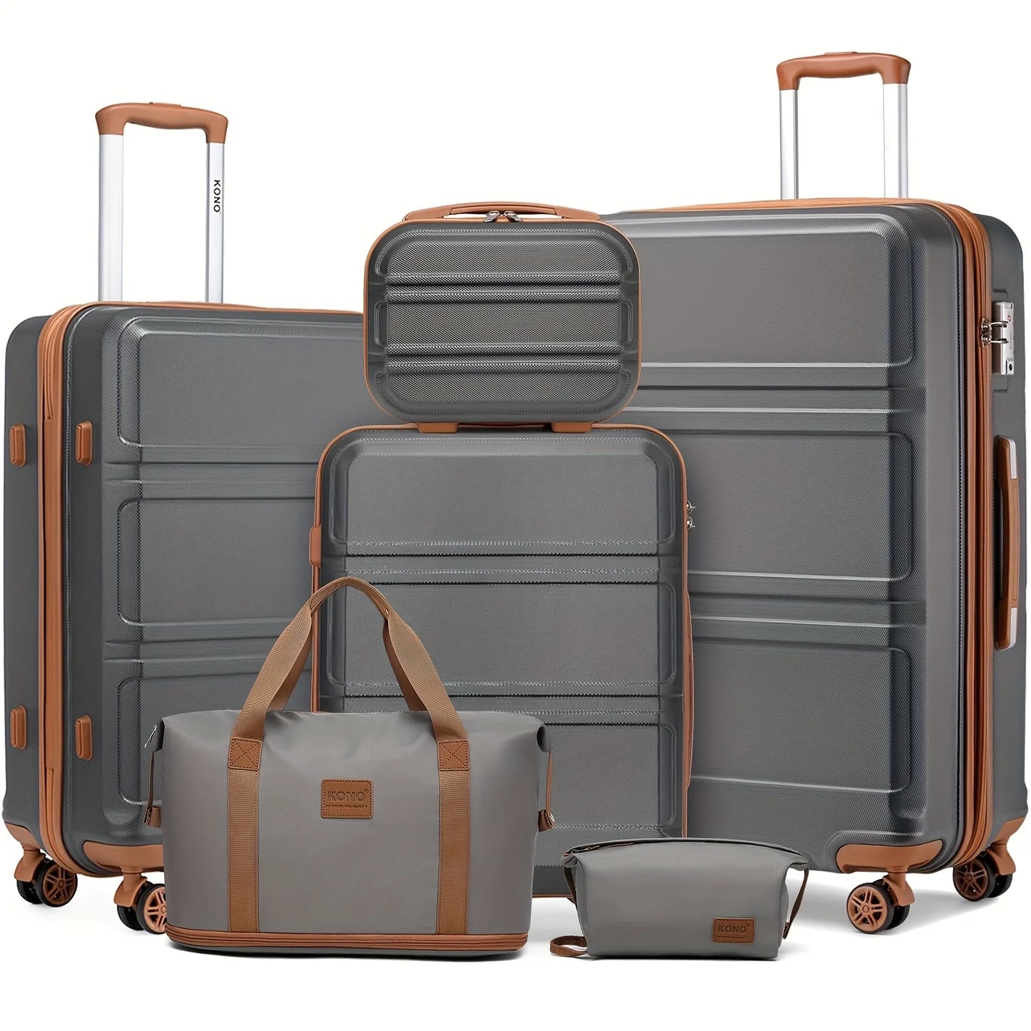 Kono Luxury 6-Piece Luggage Collection - Hardshell