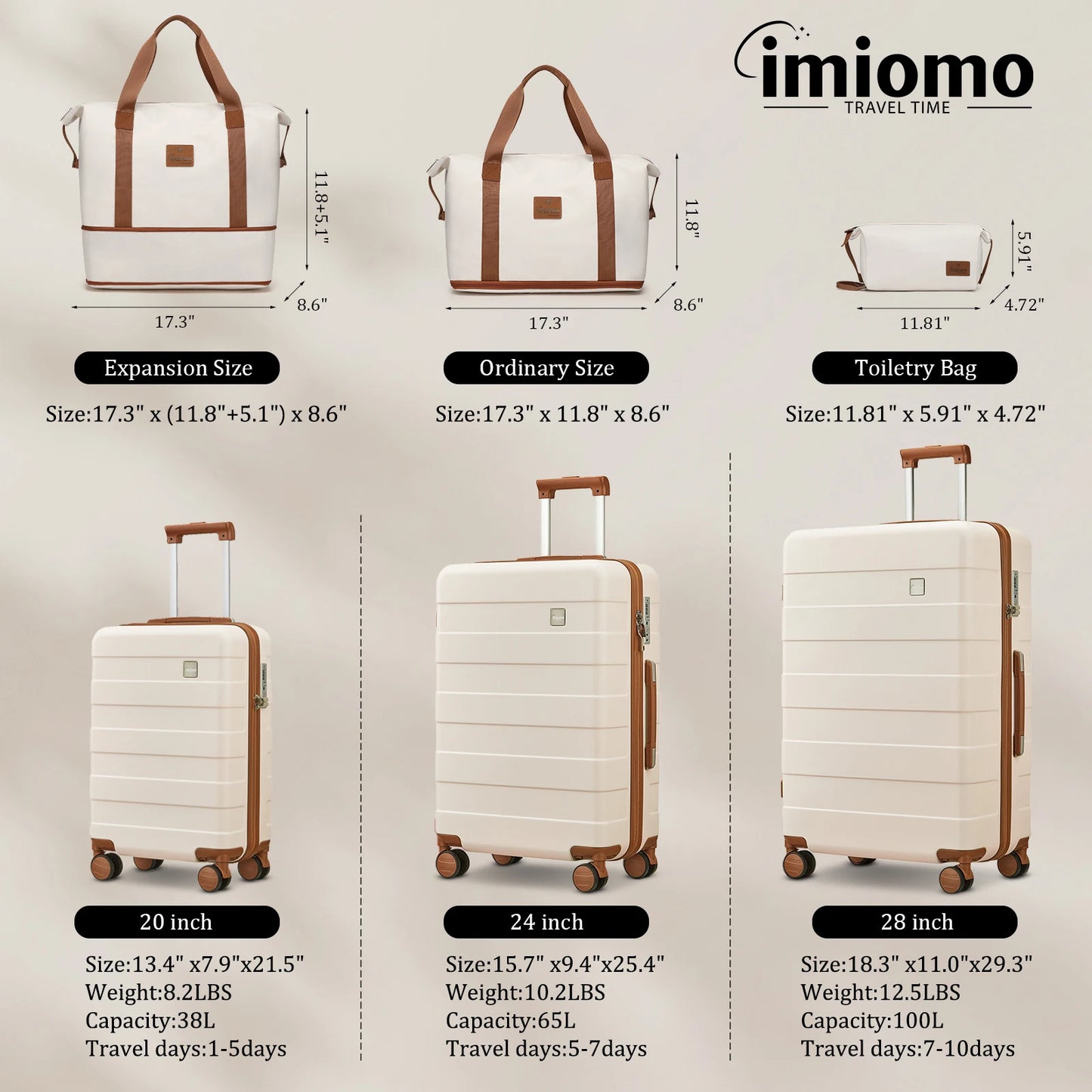 Travel Luggage Set Hard Shell Lightweight Carry Suitcase