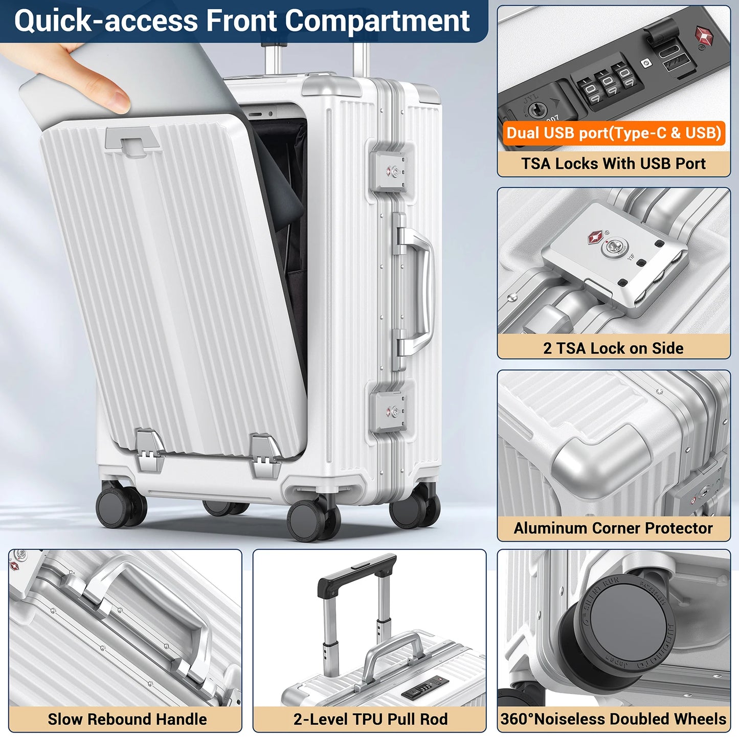 Airline Approved Carry On Luggage,Aluminum Framed