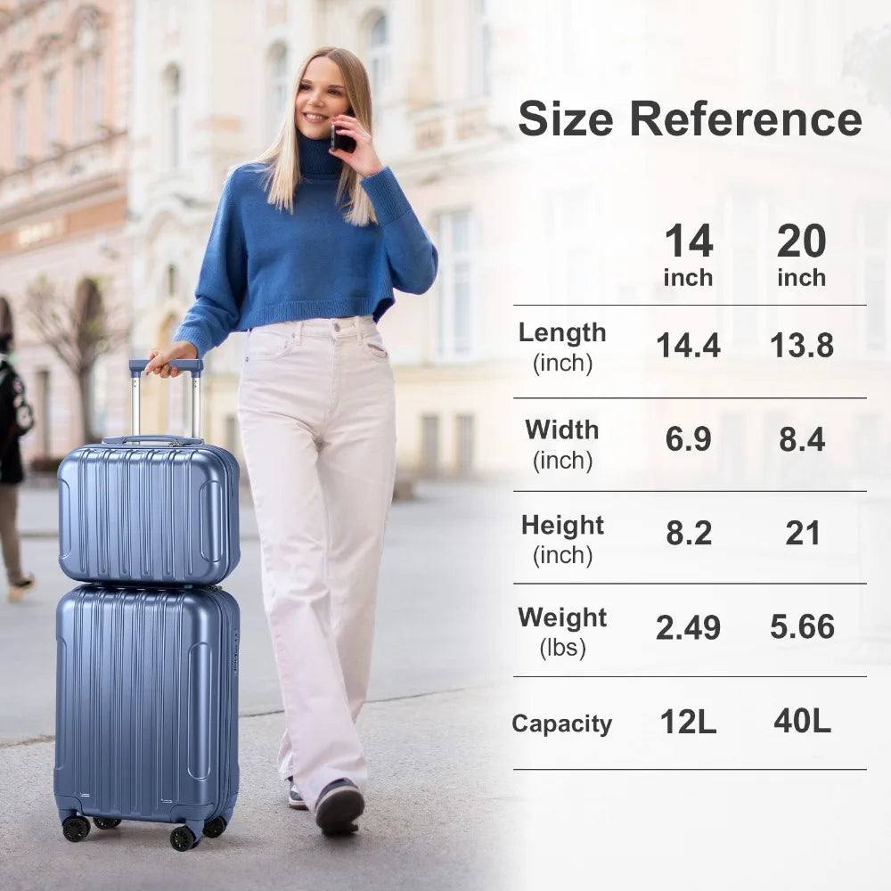2 Piece Luggage Set Carry-On Expandble Luggage