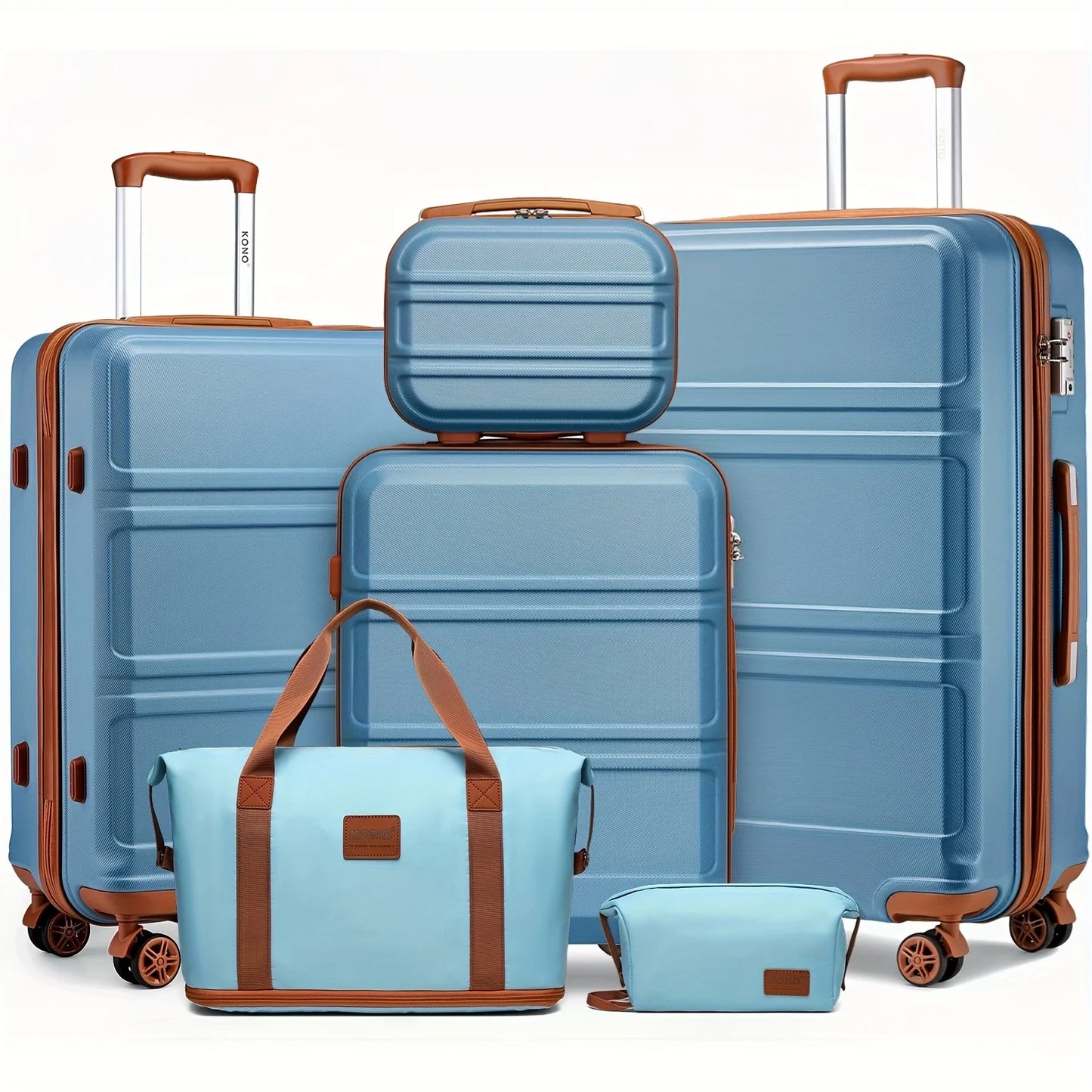 Kono Luxury 6-Piece Luggage Collection - Hardshell