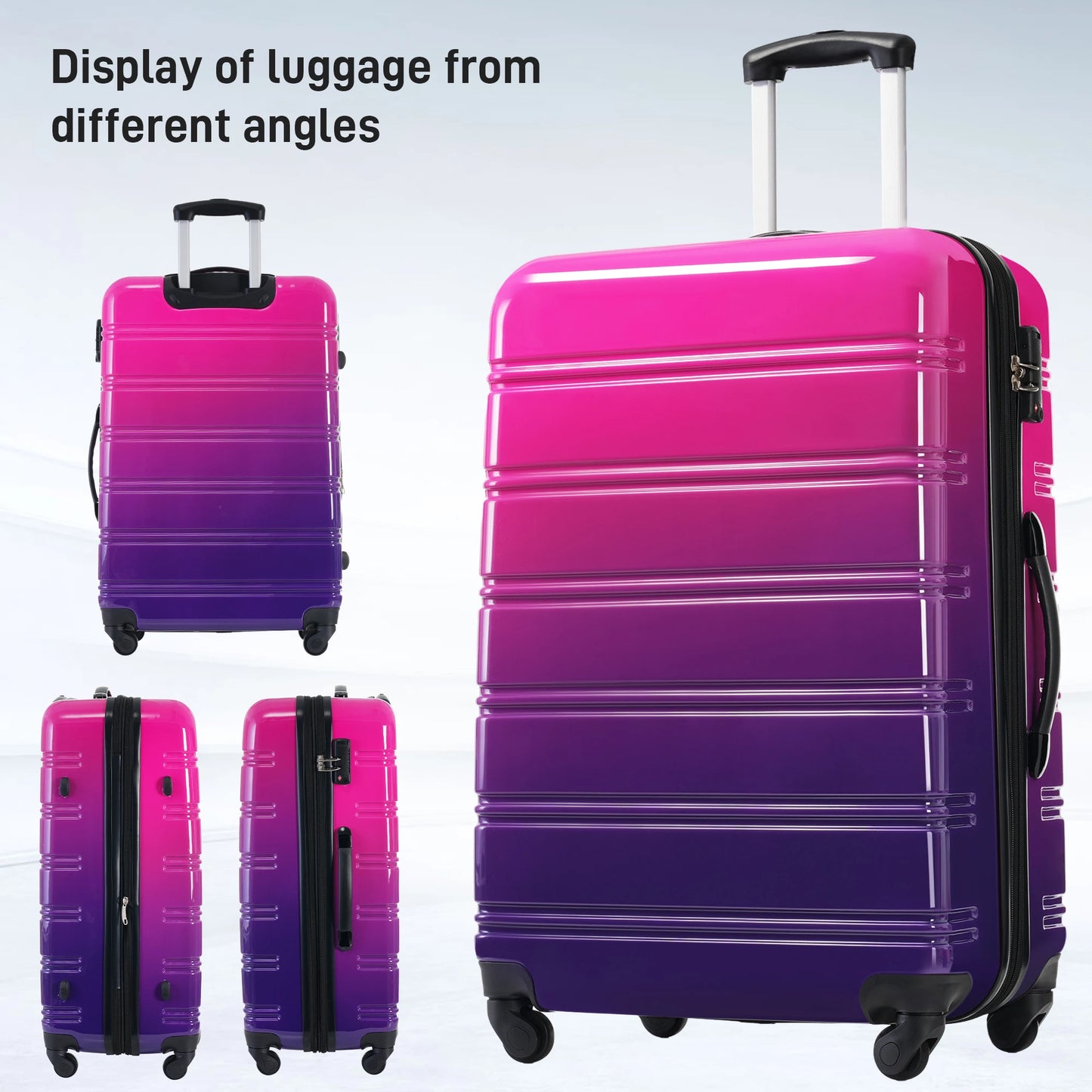 Hardshell Luggage Set Gradient Color Expandable Suitcase