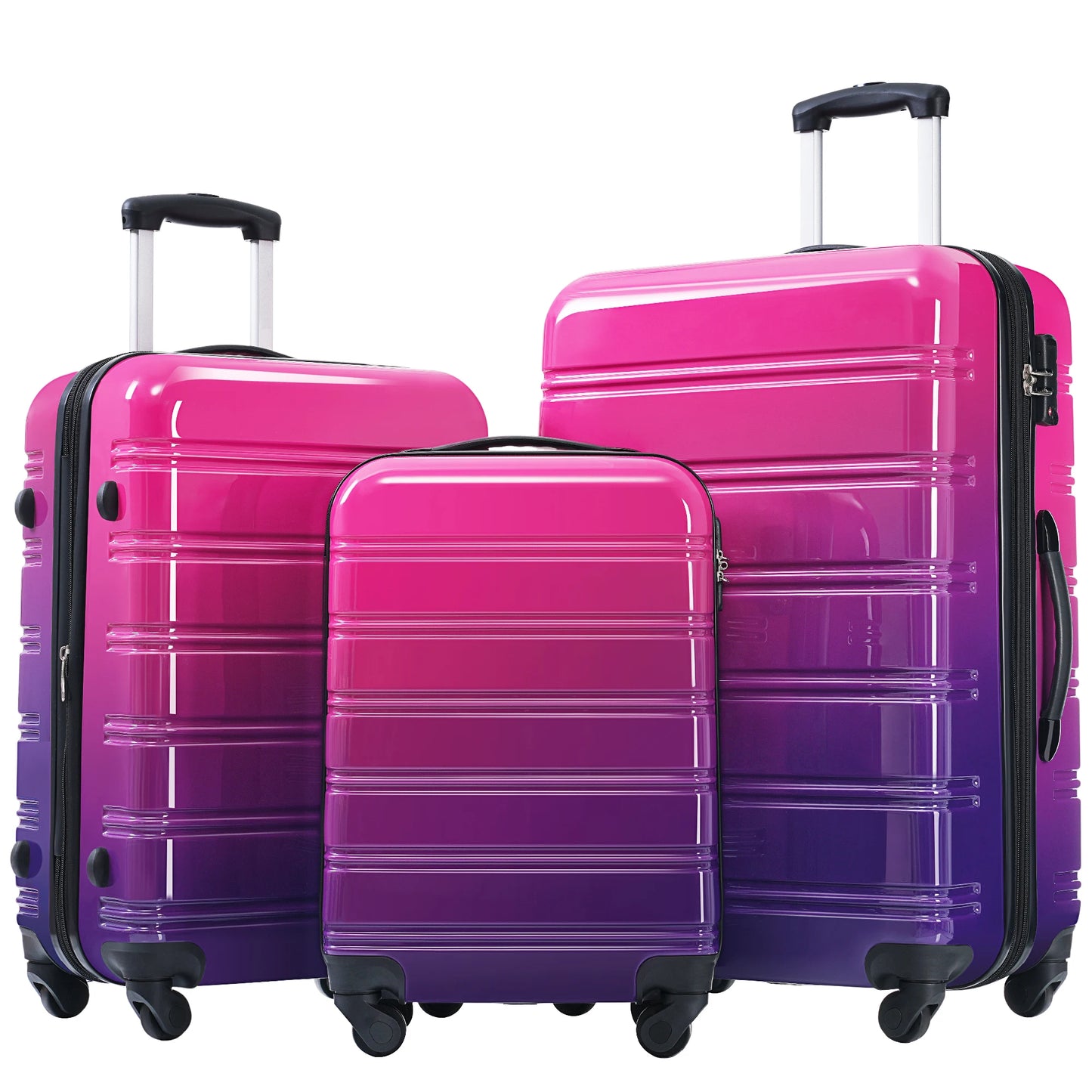 Hardshell Luggage Set Gradient Color Expandable Suitcase