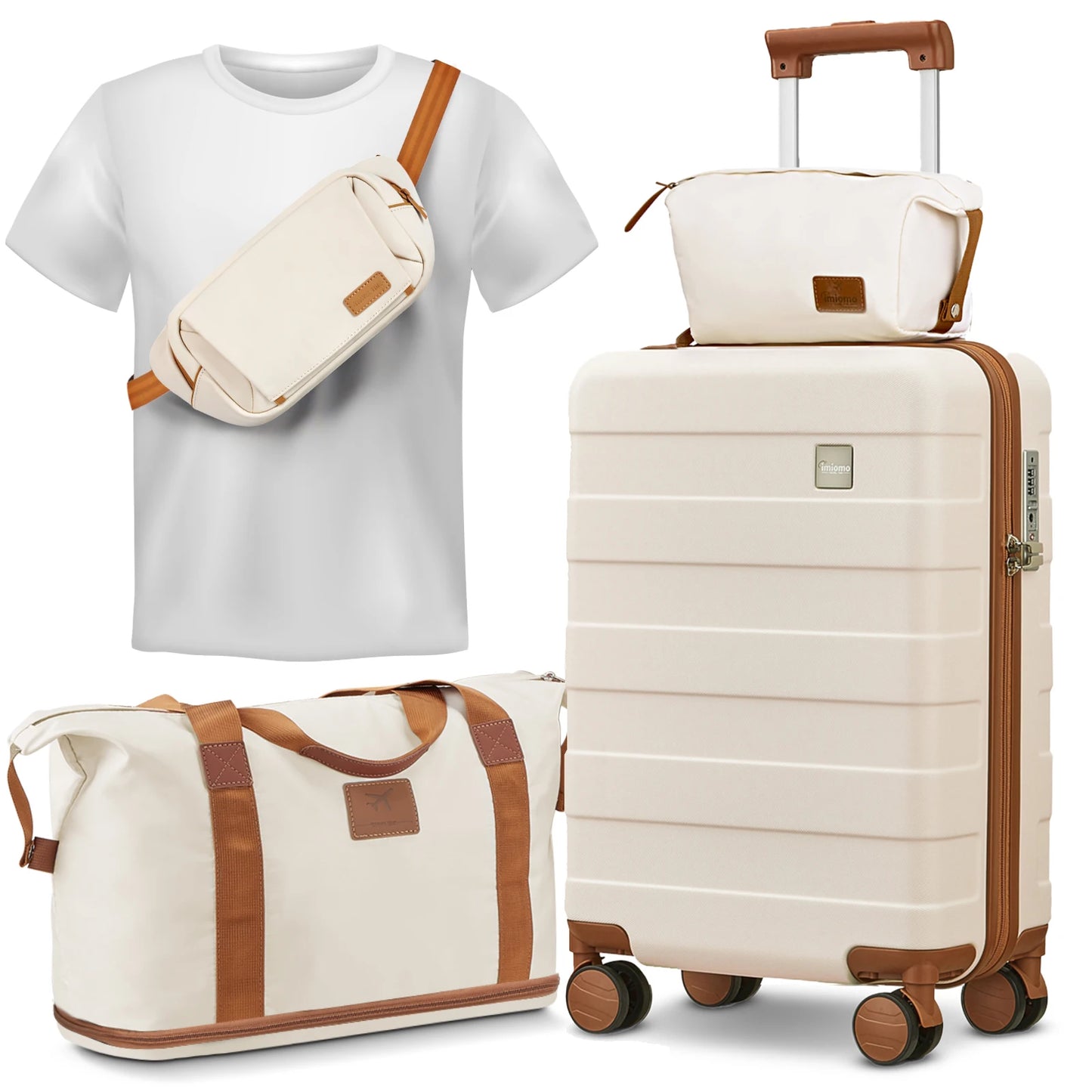 Travel Luggage Set Hard Shell Lightweight Carry Suitcase