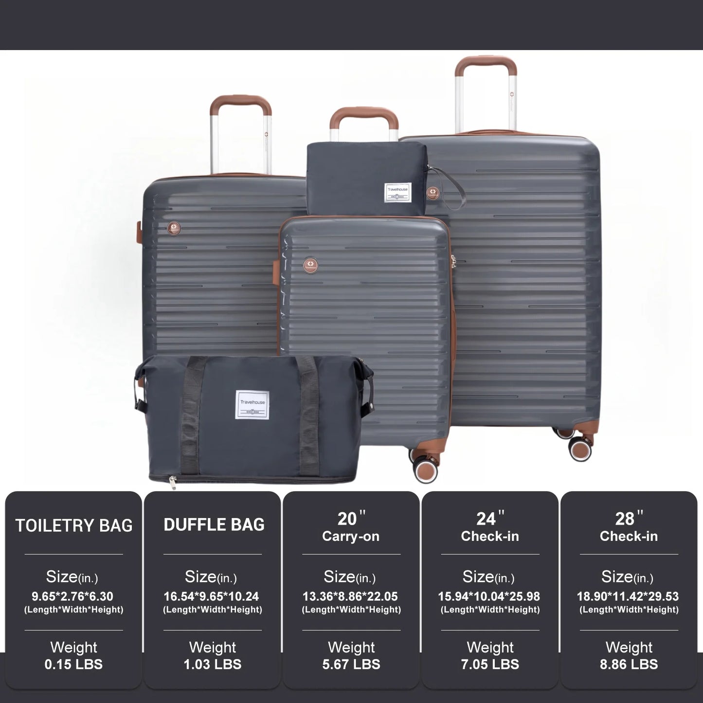 Luggage Set Suitcases Double Spinner Wheels TSA Lock