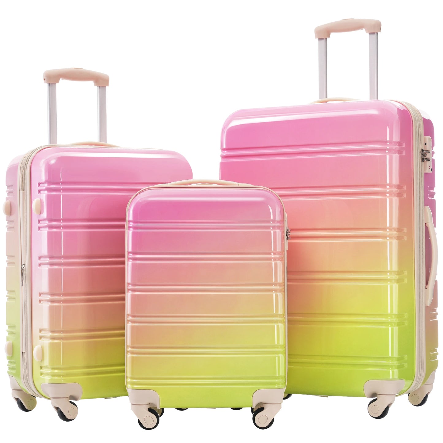 Hardshell Luggage Set Gradient Color Expandable Suitcase