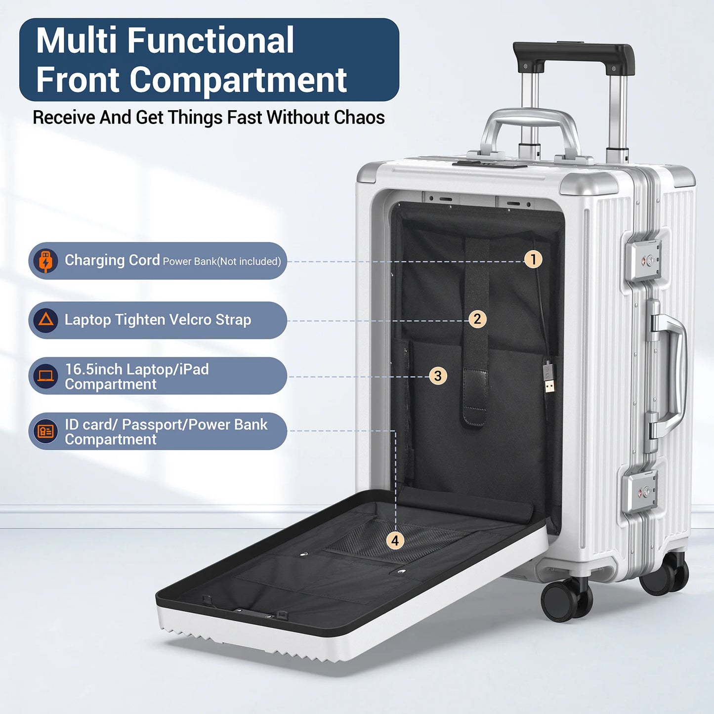 Airline Approved Carry On Luggage,Aluminum Framed