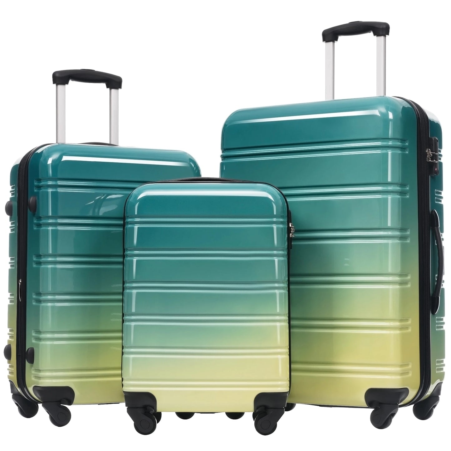 Hardshell Luggage Set Gradient Color Expandable Suitcase