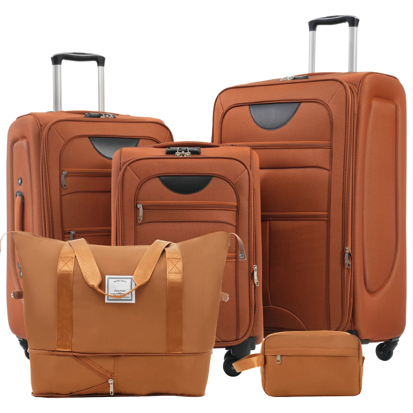 Softside Luggage Expandable Set Suitcase with Duffel Bag