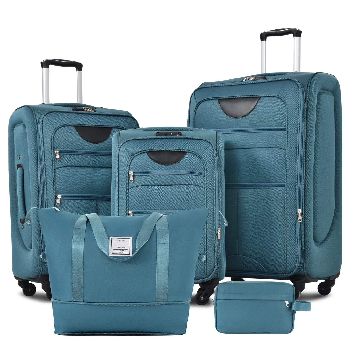 Softside Luggage Expandable Set Suitcase with Duffel Bag