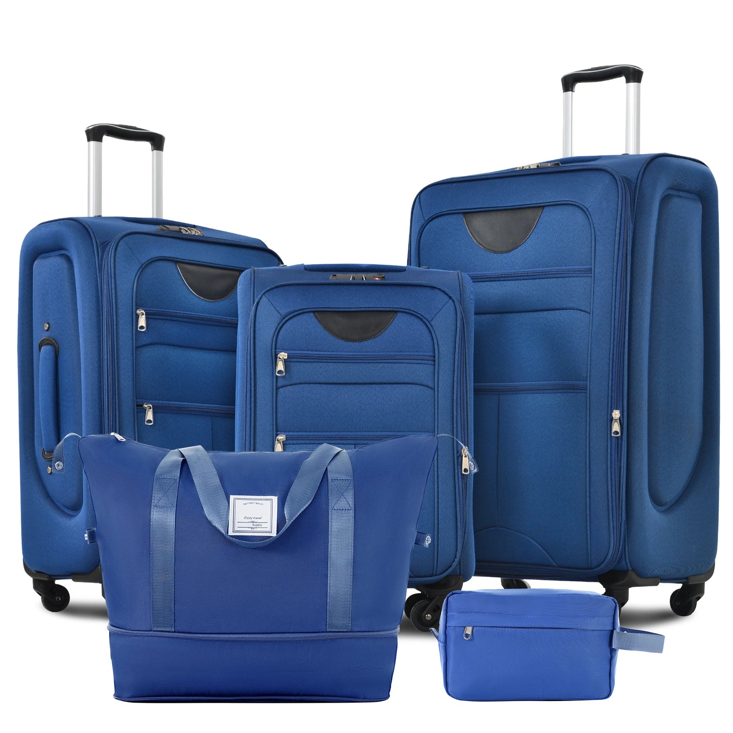 Softside Luggage Expandable Set Suitcase with Duffel Bag
