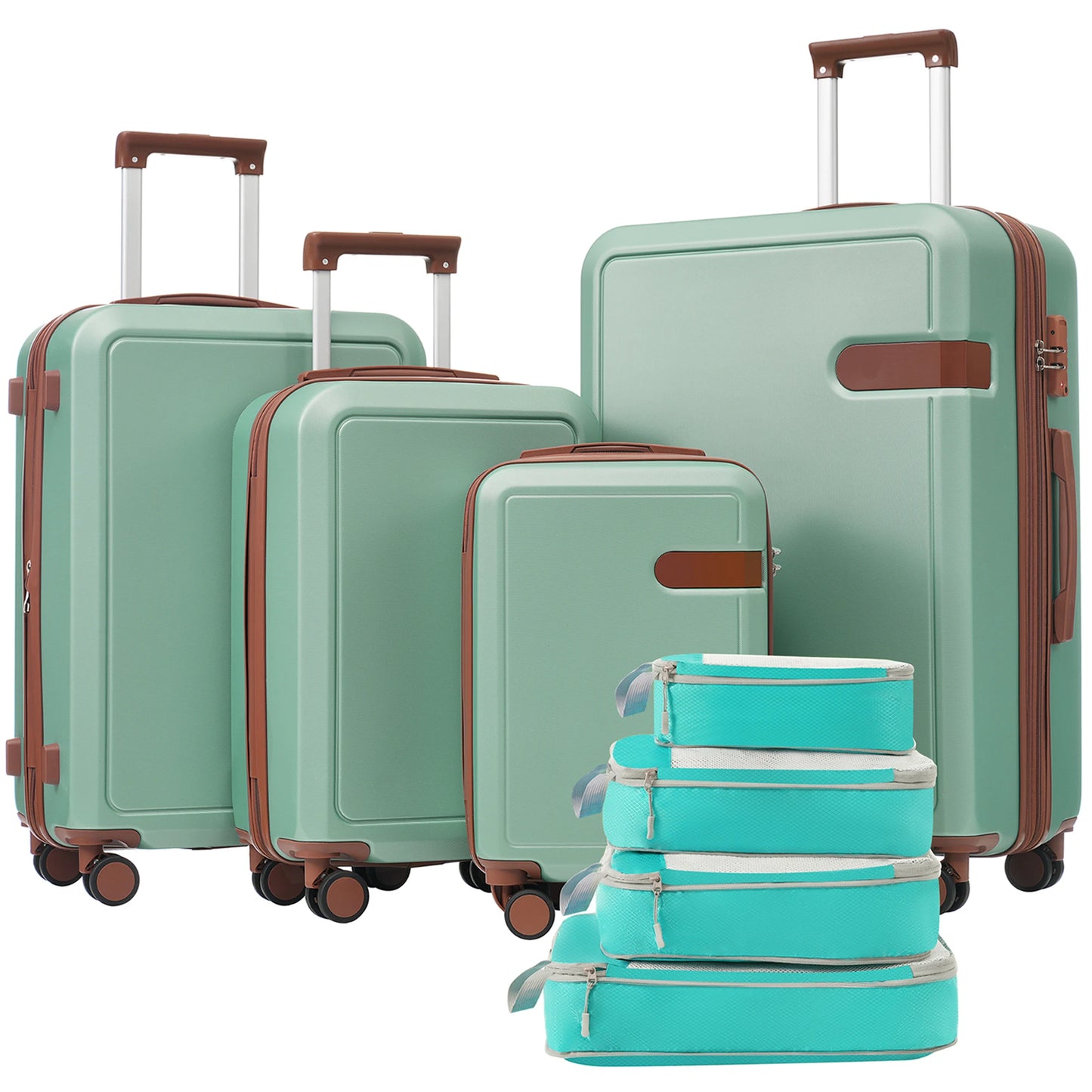 4 Piece Luggage Set with Compression Packing Cubes