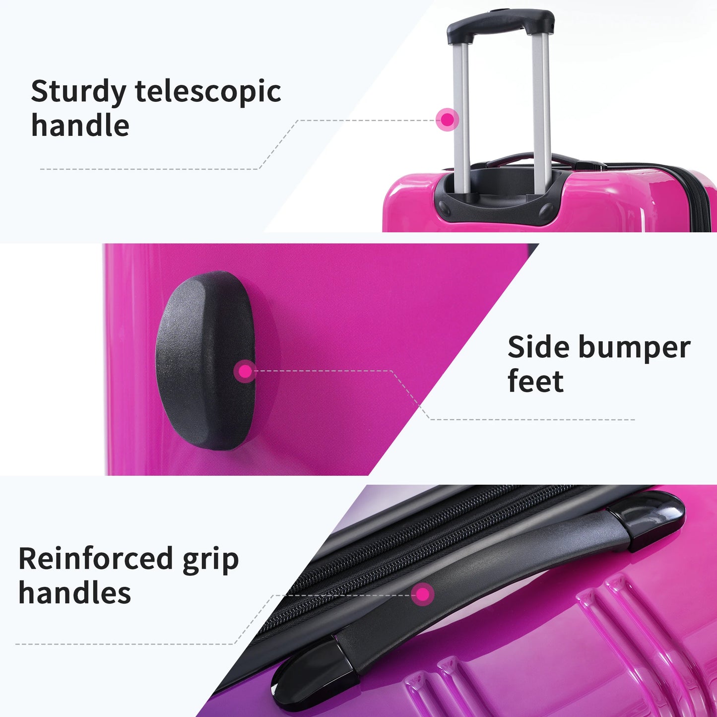 Hardshell Luggage Set Gradient Color Expandable Suitcase
