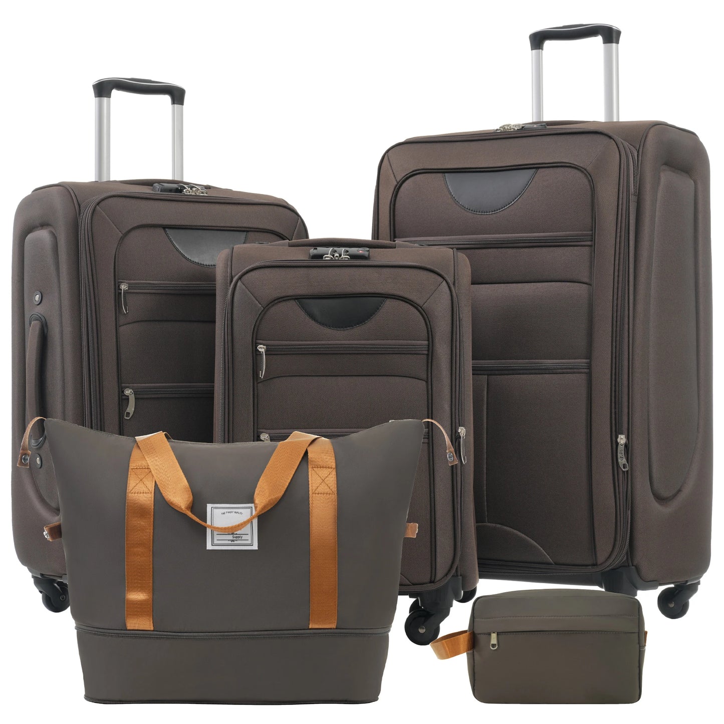 Softside Luggage Expandable Set Suitcase with Duffel Bag