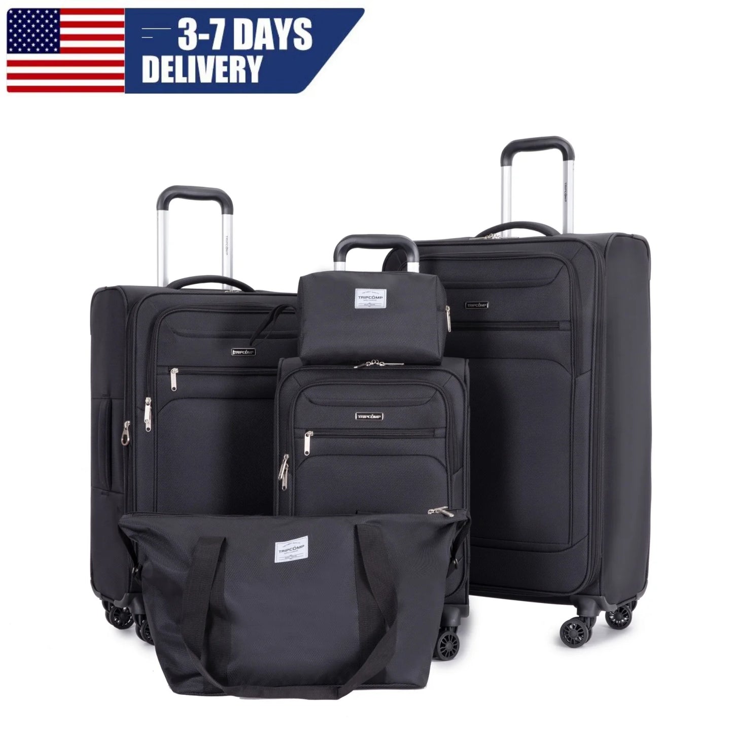 Luggage Set with Expandable, Lightweight Softside