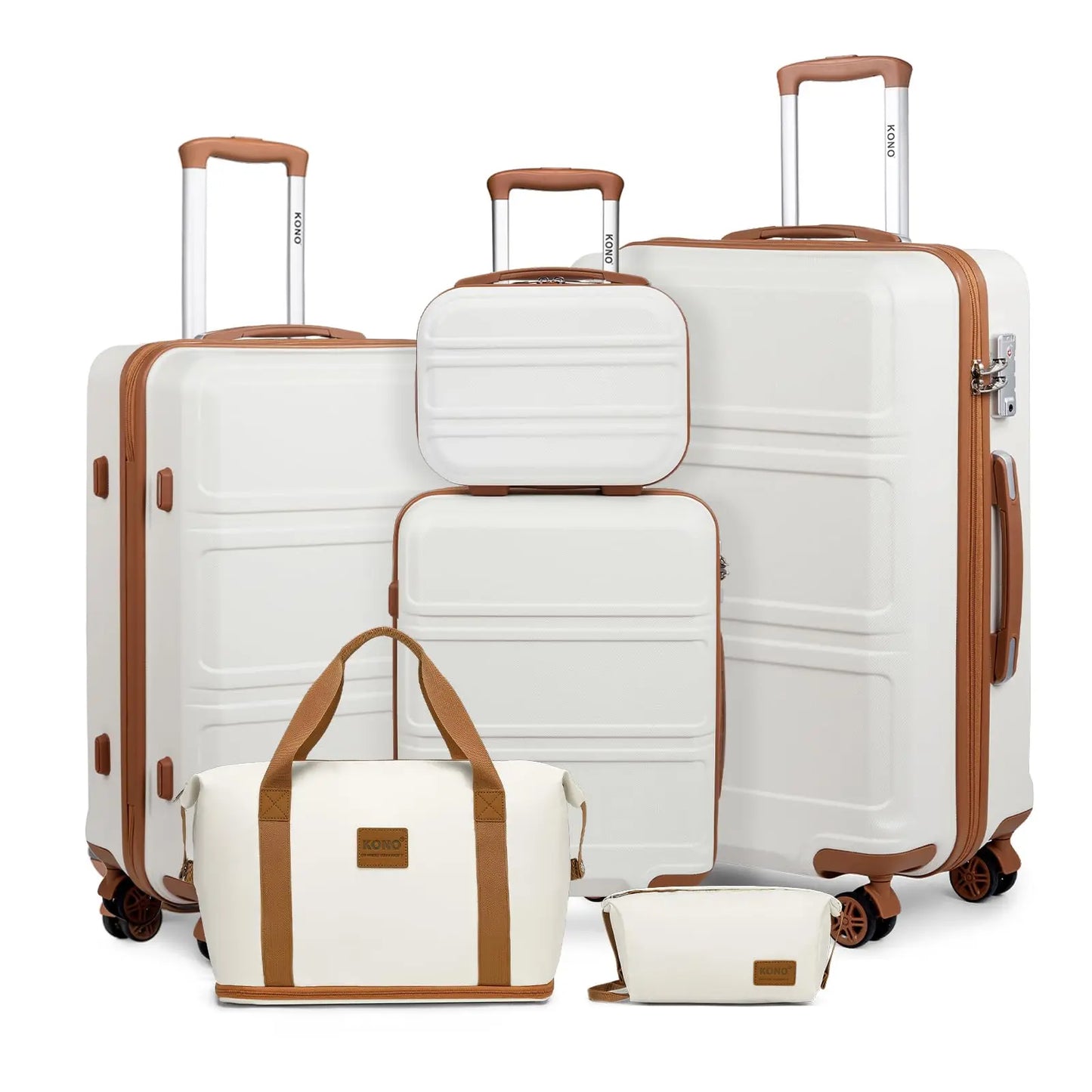 Kono Luxury 6-Piece Luggage Collection - Hardshell