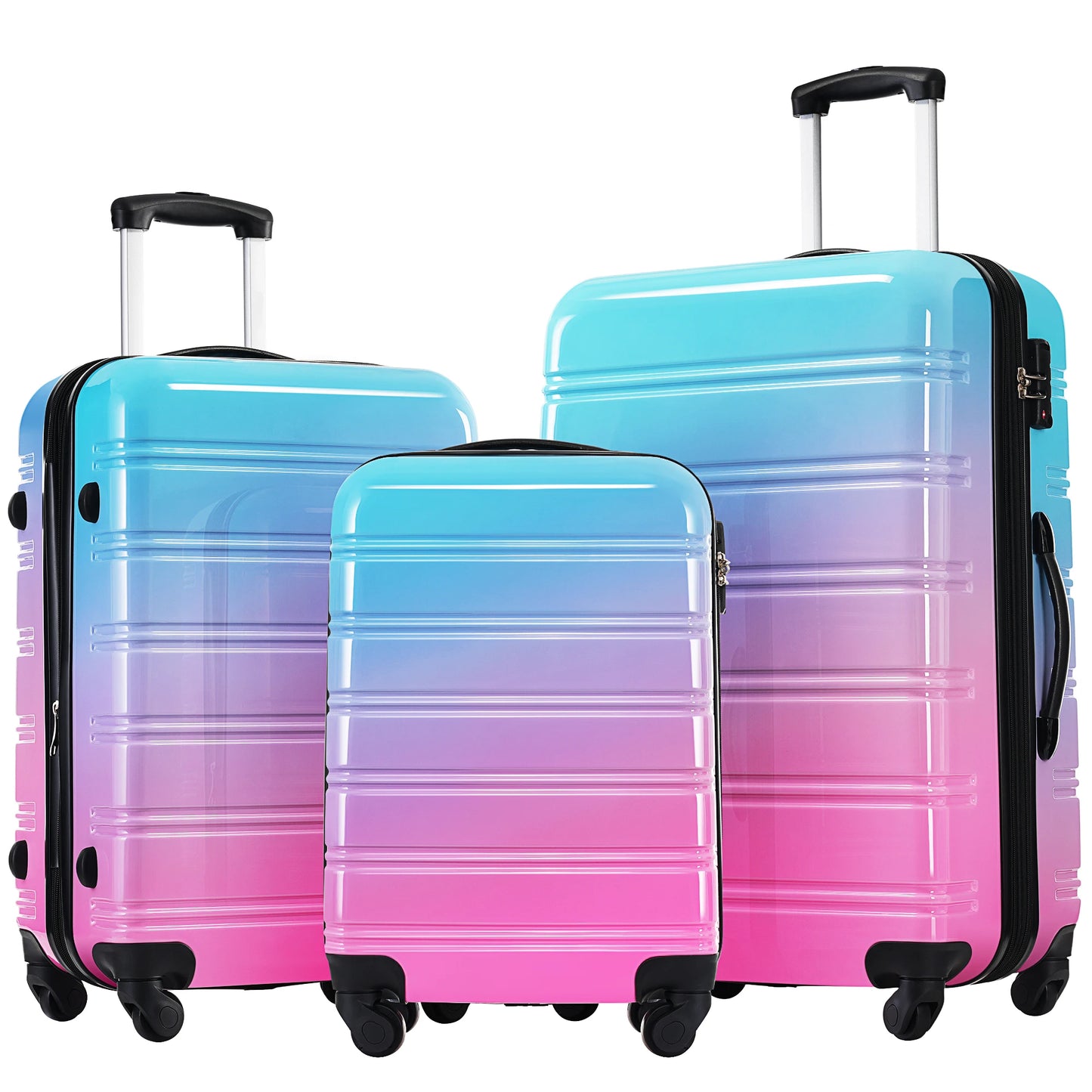 Hardshell Luggage Set Gradient Color Expandable Suitcase