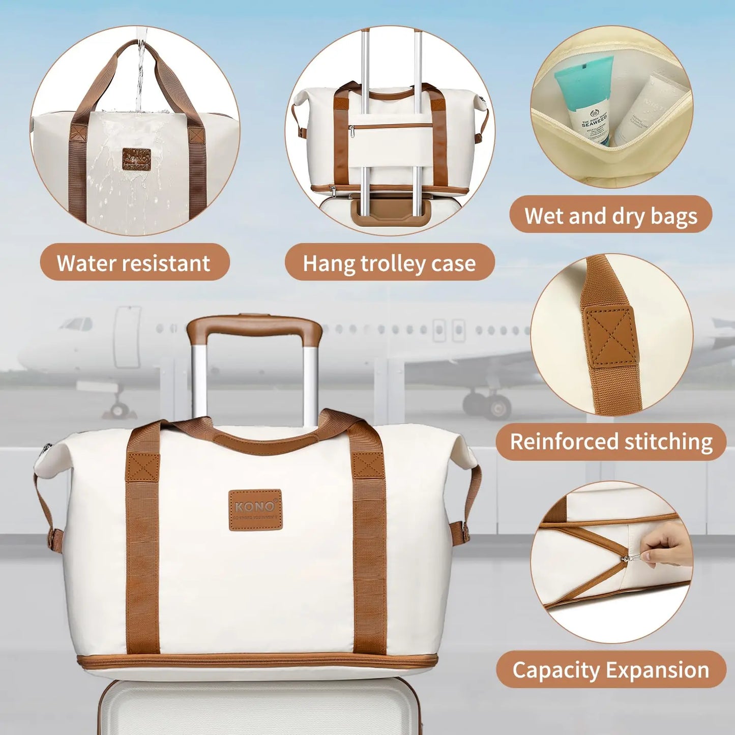 Kono Luxury 6-Piece Luggage Collection - Hardshell