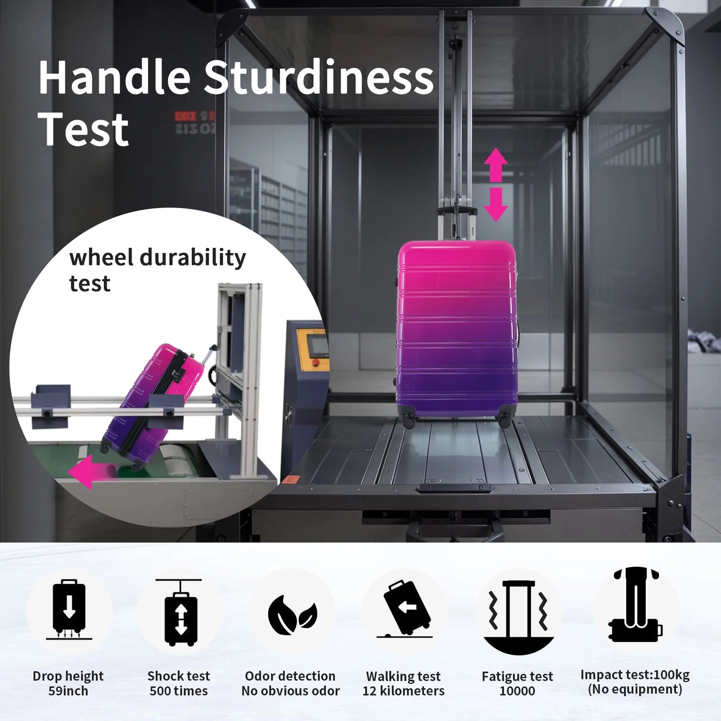 Hardshell Luggage Set Gradient Color Expandable Suitcase