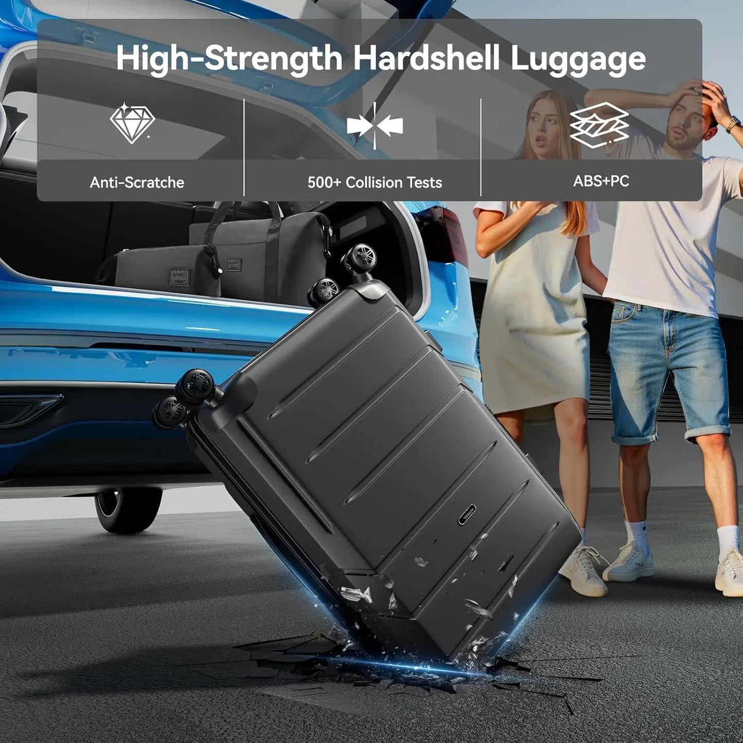 5PCS Luggage Set Expandable ABS+PC Hardshell