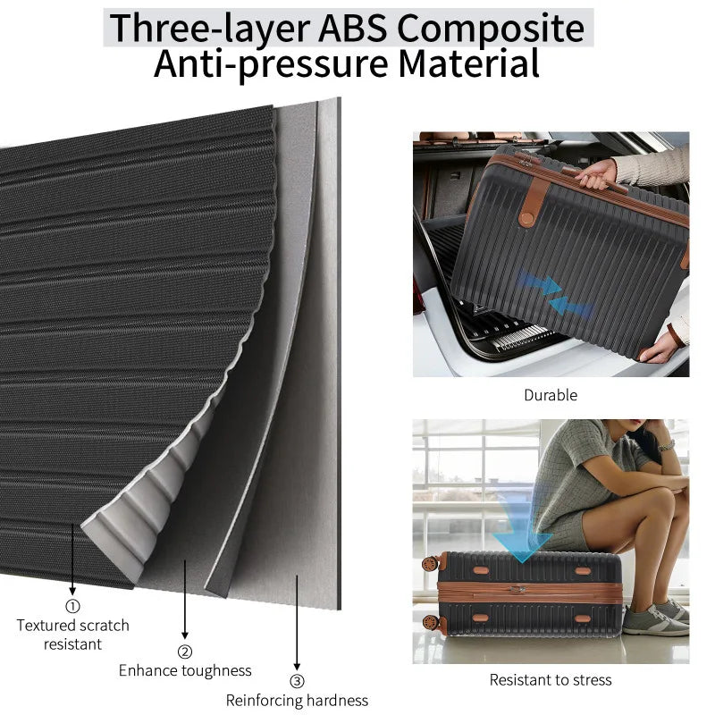 Piece Set Suitcase Set ABS Hard Shell Lightweight Expandable
