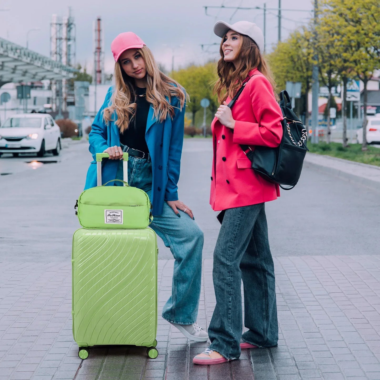 Luggage Sets 5 Piece, PP Hardshell Suitcase Sets