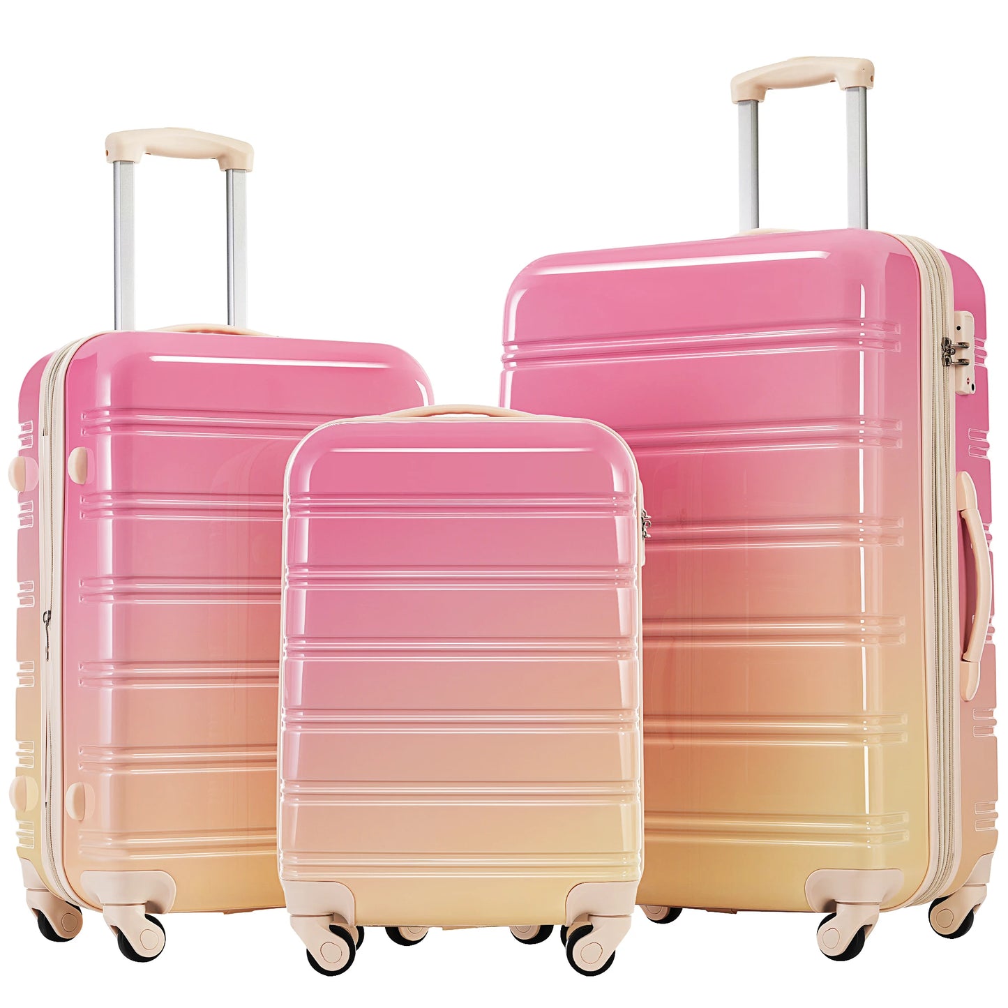 Hardshell Luggage Set Gradient Color Expandable Suitcase