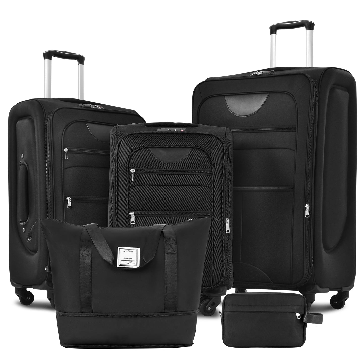 Softside Luggage Expandable Set Suitcase with Duffel Bag