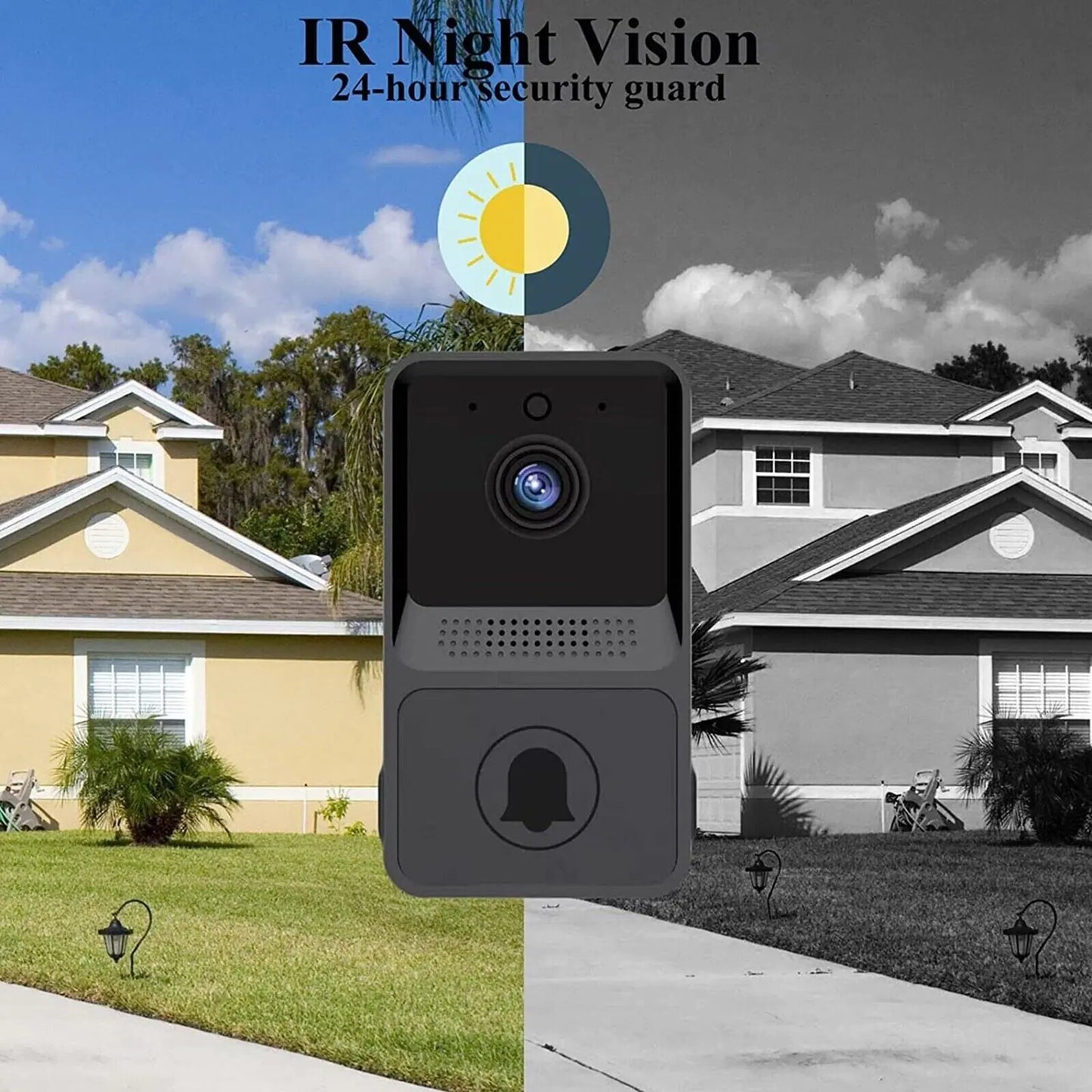 Smart WiFi Video Doorbell Camera with Chime – Wireless, 2-Way Audio, Night Vision