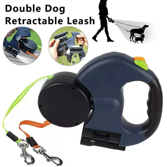 360-degree swivel design prevents tangles between two dogs