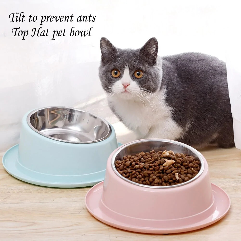 Pet food bowl with elevated base for healthy feeding