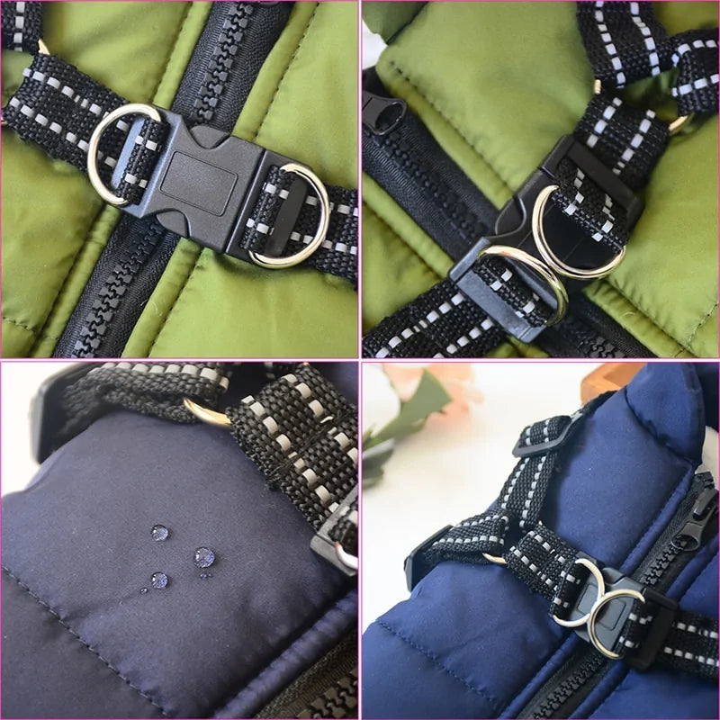 Winter Waterproof Pet Harness – Warm, Reflective & Adjustable Vest