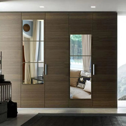 3-Piece Acrylic Mirror Sticker Set: Modern Wall Decor