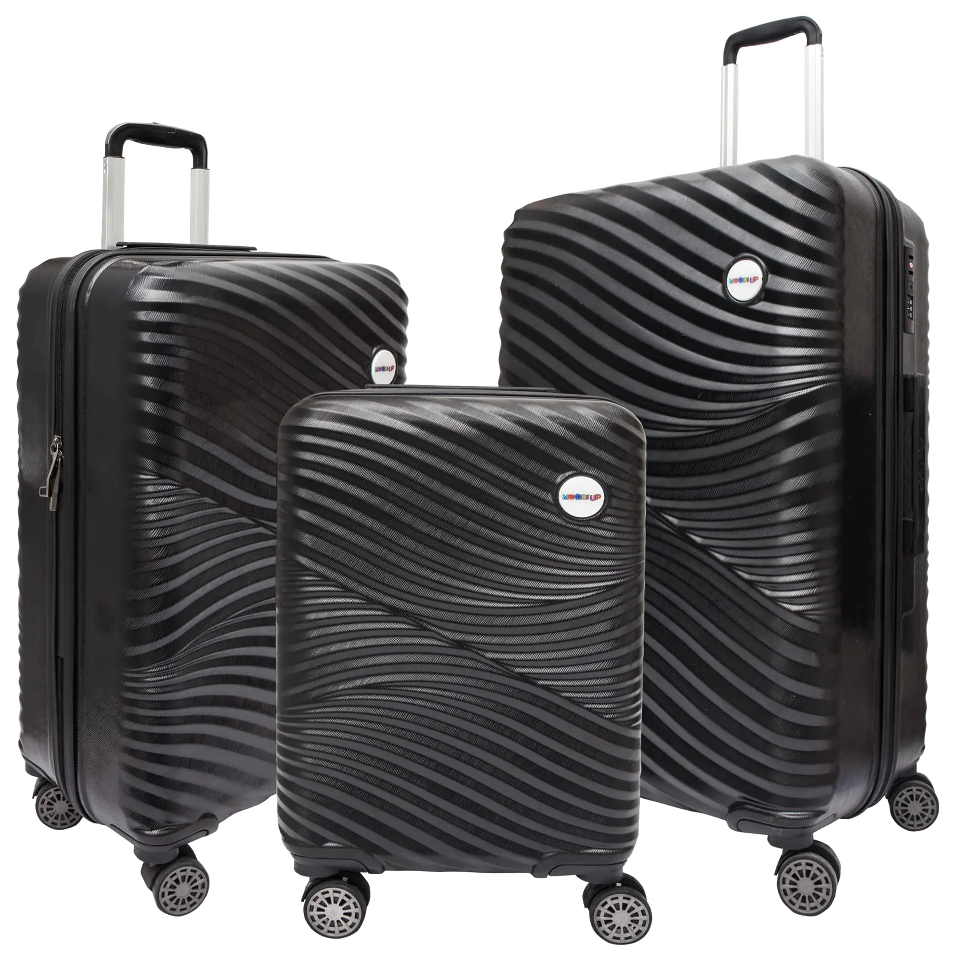 Biggdesign Moods Up Black 3-Piece Luggage Set - 74025830