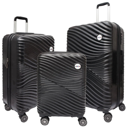 Black 3 Piece Spinner Luggage Set