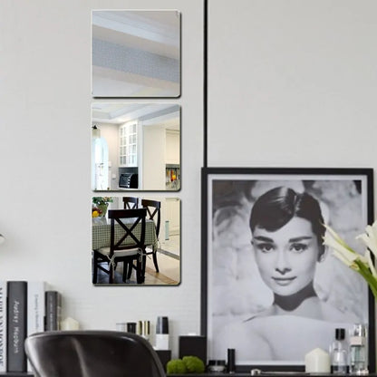 3-Piece Acrylic Mirror Sticker Set: Modern Wall Decor