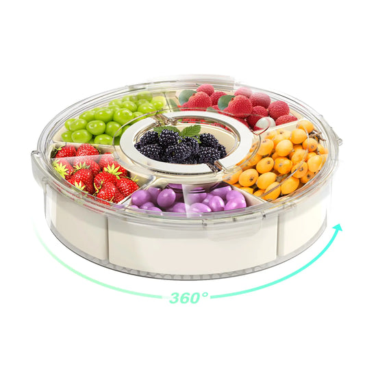 Divided Rotating Portable Snackle Box