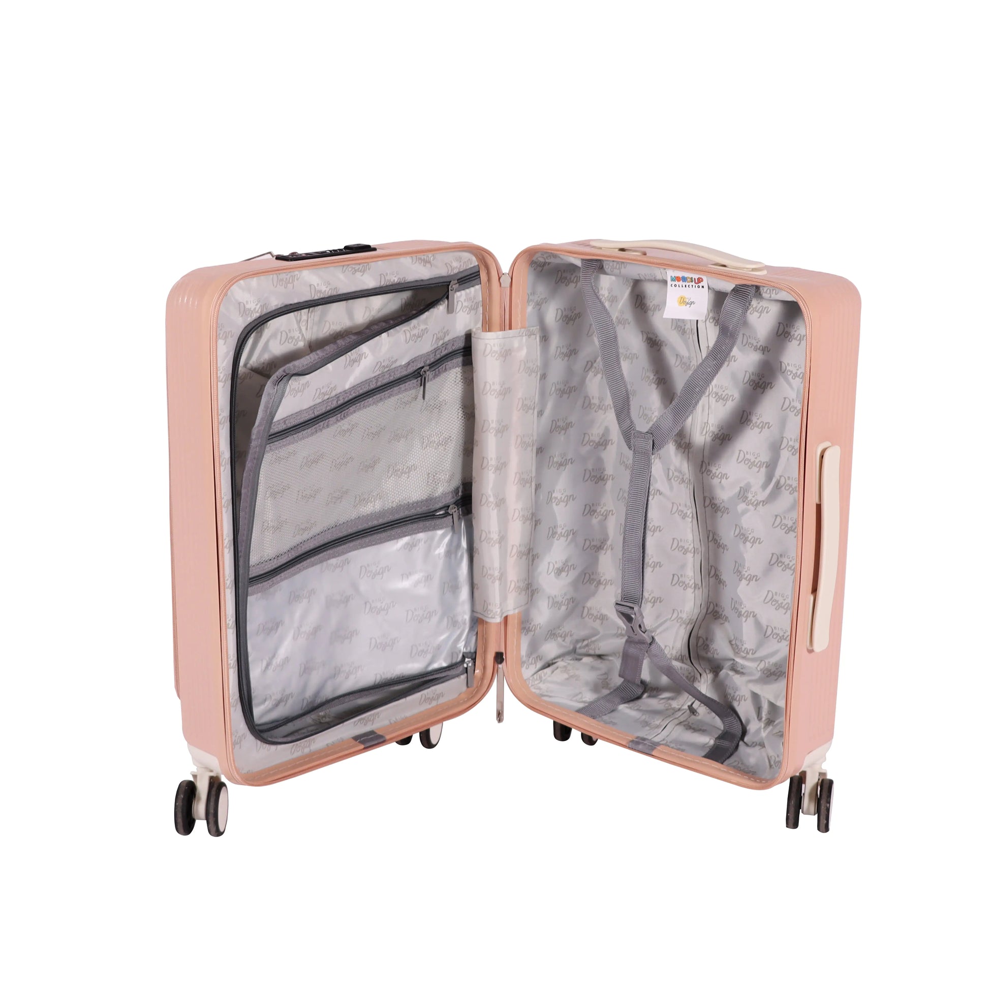 Biggdesign Moods Up 20" Luggage with Cup Holder and USB Port, Pink - 84620809