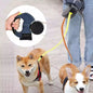Dual retractable dog leash with ergonomic handle
