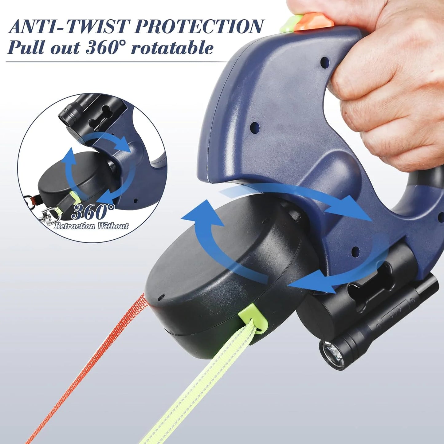 Retractable leash with easy one-click lock system