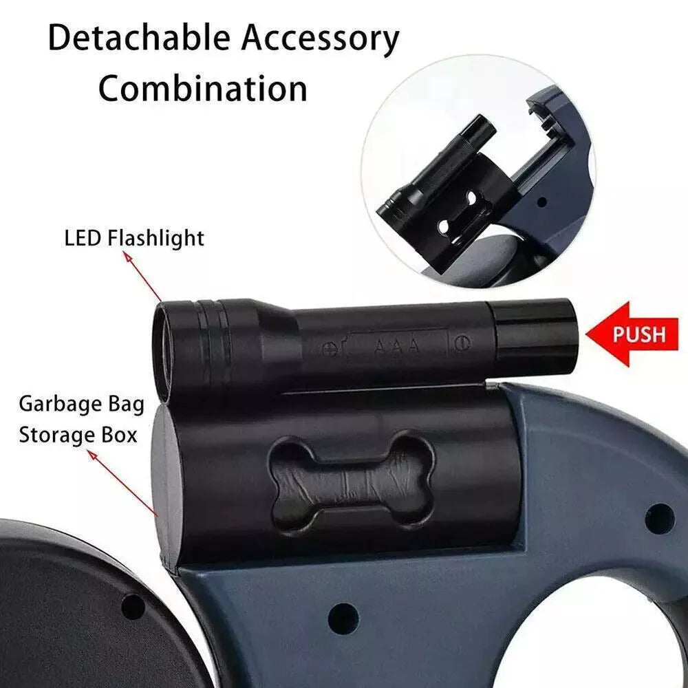 Night walk ready dog leash with reflective stitching